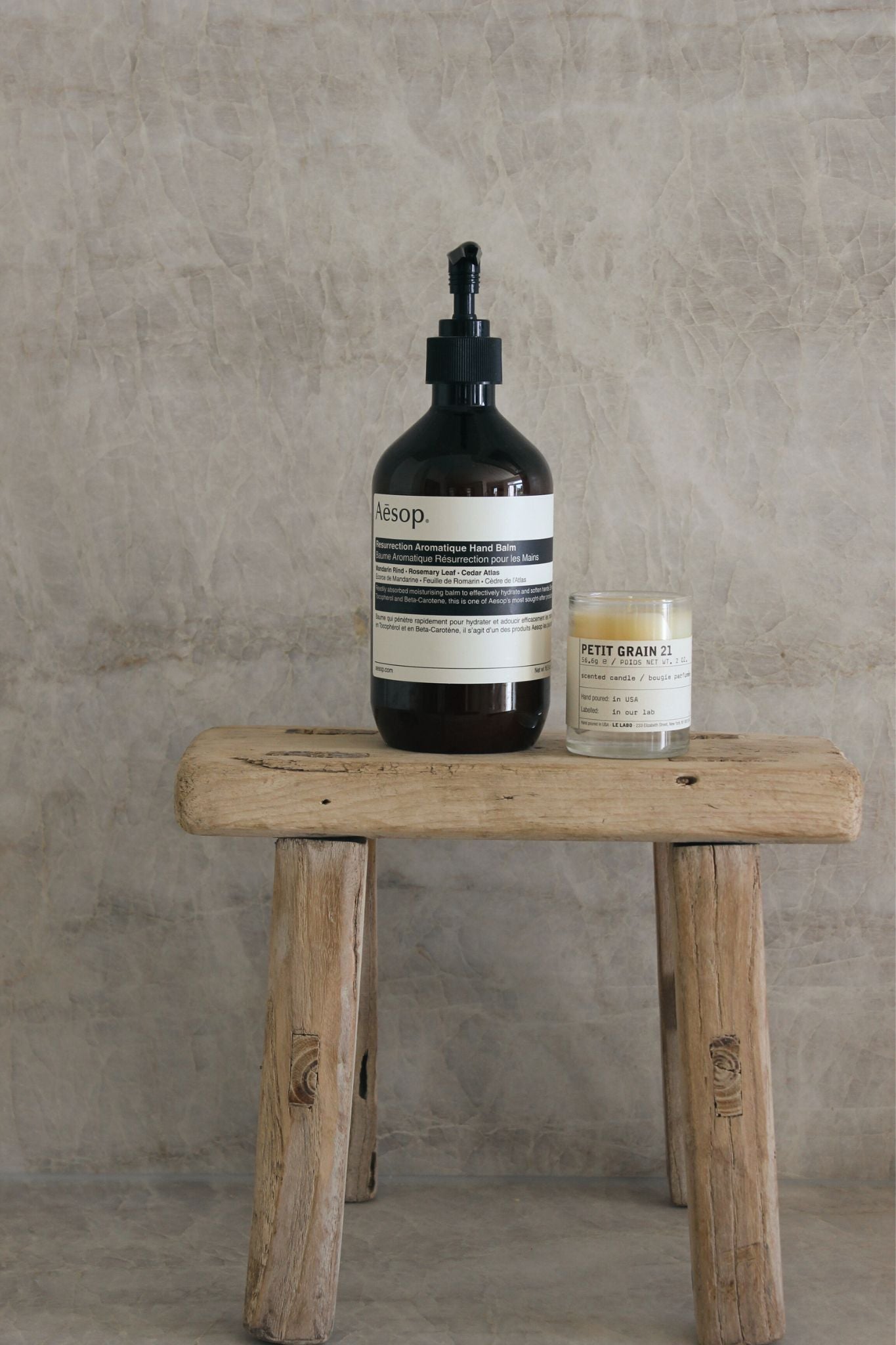 Small Reclaimed Elm Wood Stool