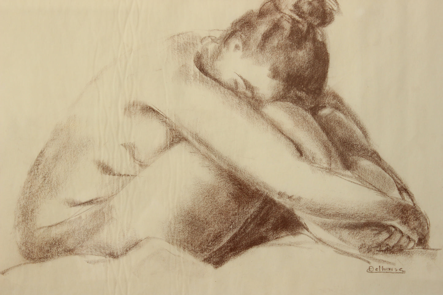 Nude Sketch Conté Crayon #6 by Catherine Delhaise