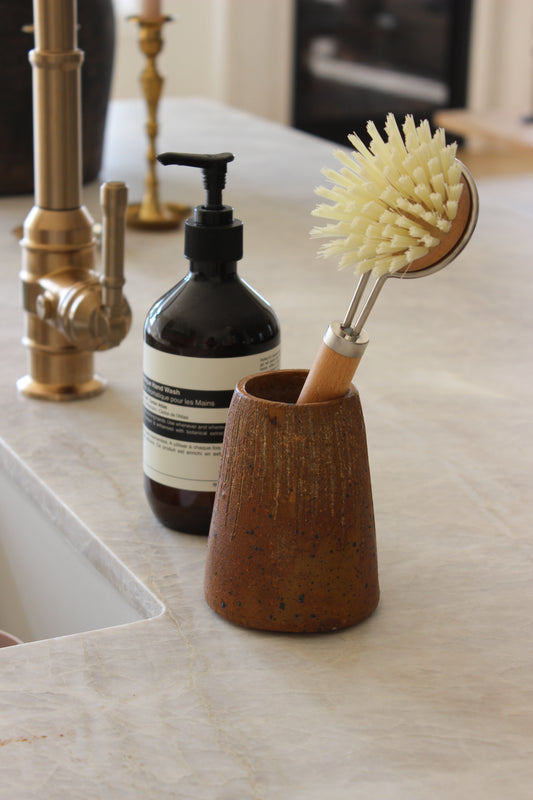 Small Clay Vessel - Brush Holder