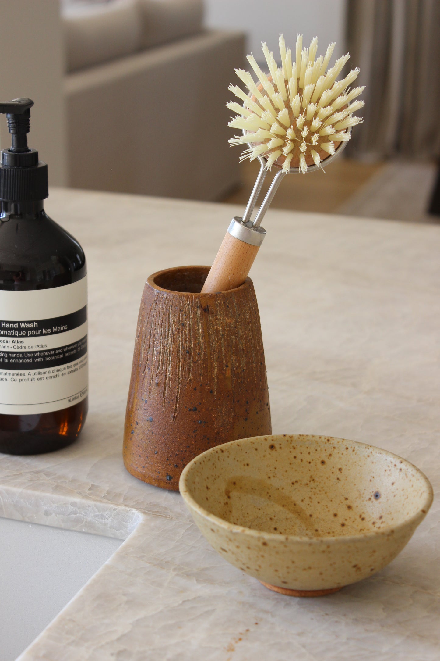 Small Clay Vessel - Brush Holder