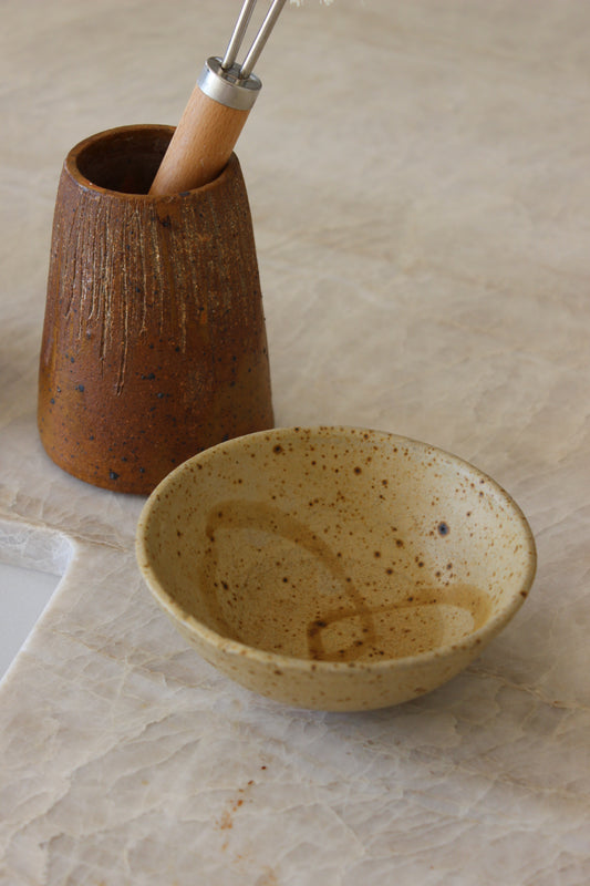 Small Speckled Pottery Bowl