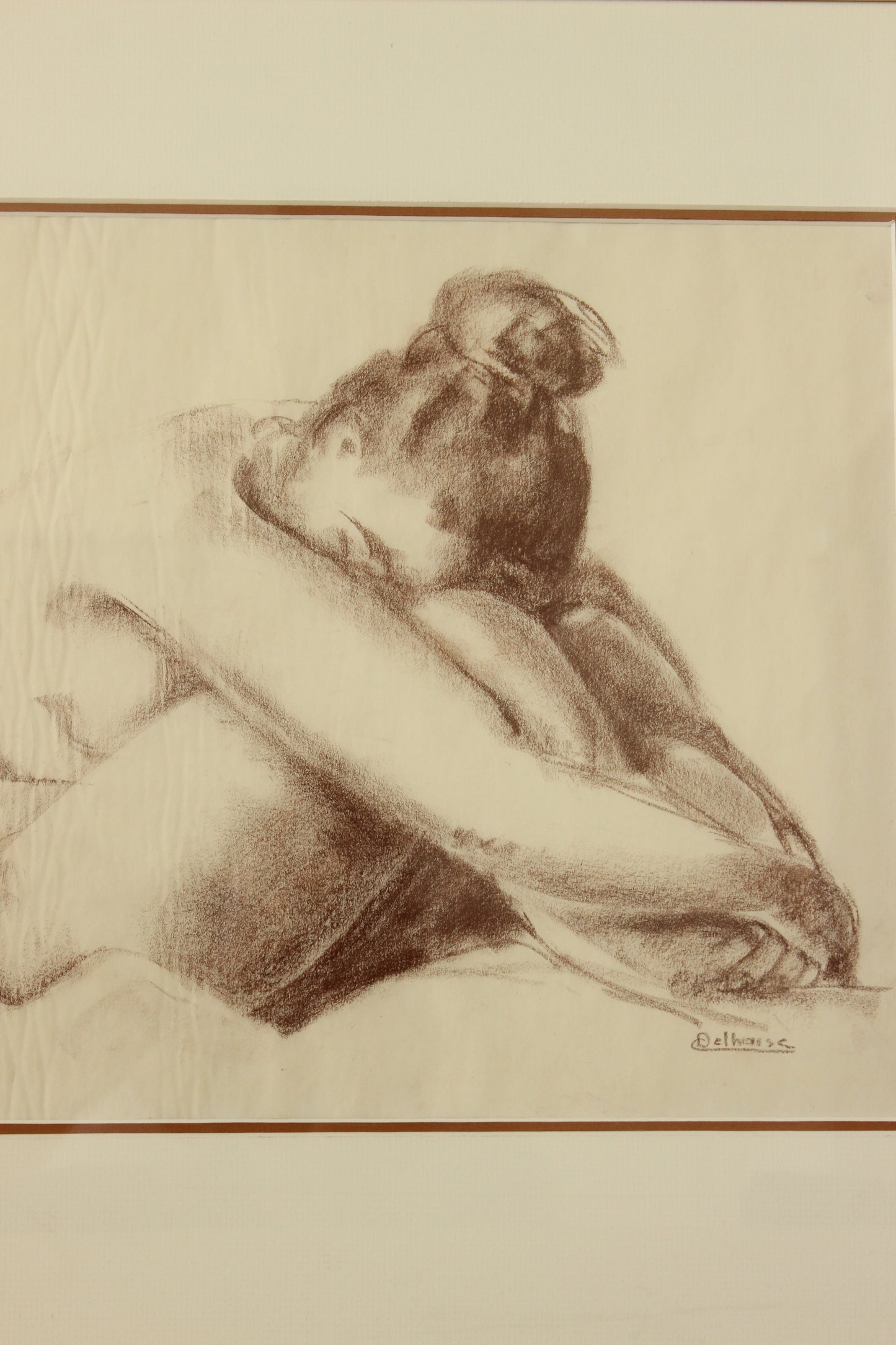 Nude Sketch Conté Crayon #6 by Catherine Delhaise