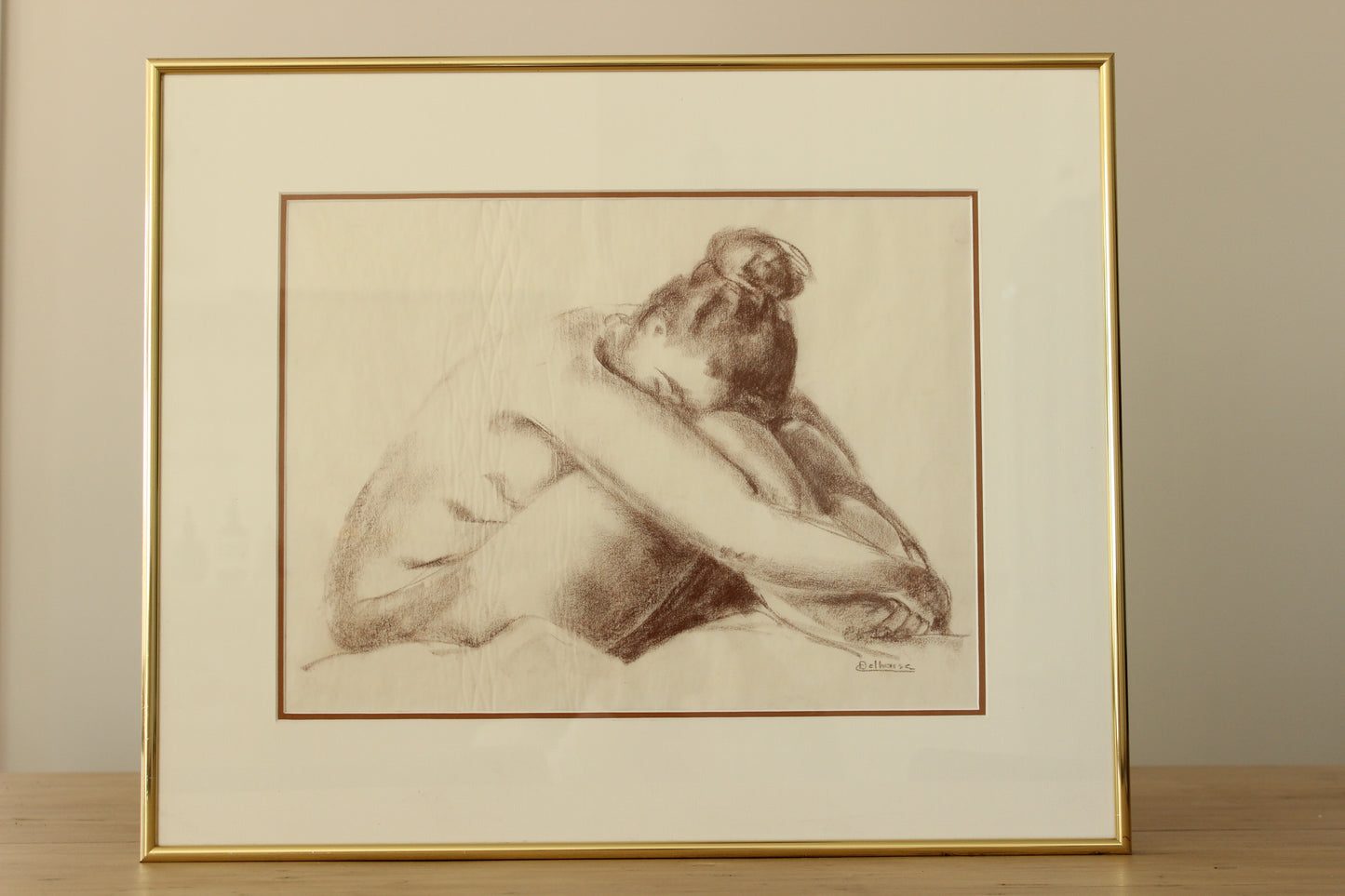 Nude Sketch Conté Crayon #6 by Catherine Delhaise