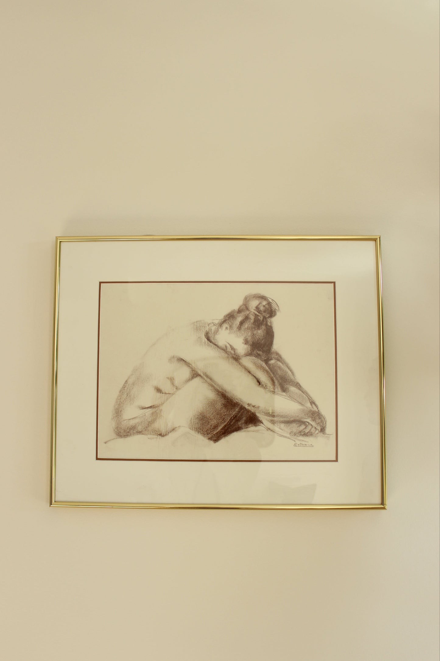 Nude Sketch Conté Crayon #6 by Catherine Delhaise